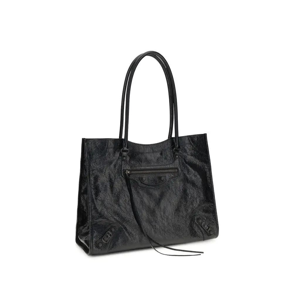 Balenciaga Black Lamb Ovis Aries Aries Shoulder Bag by Balenciaga