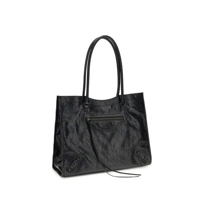 Balenciaga Black Lamb Ovis Aries Aries Shoulder Bag by Balenciaga