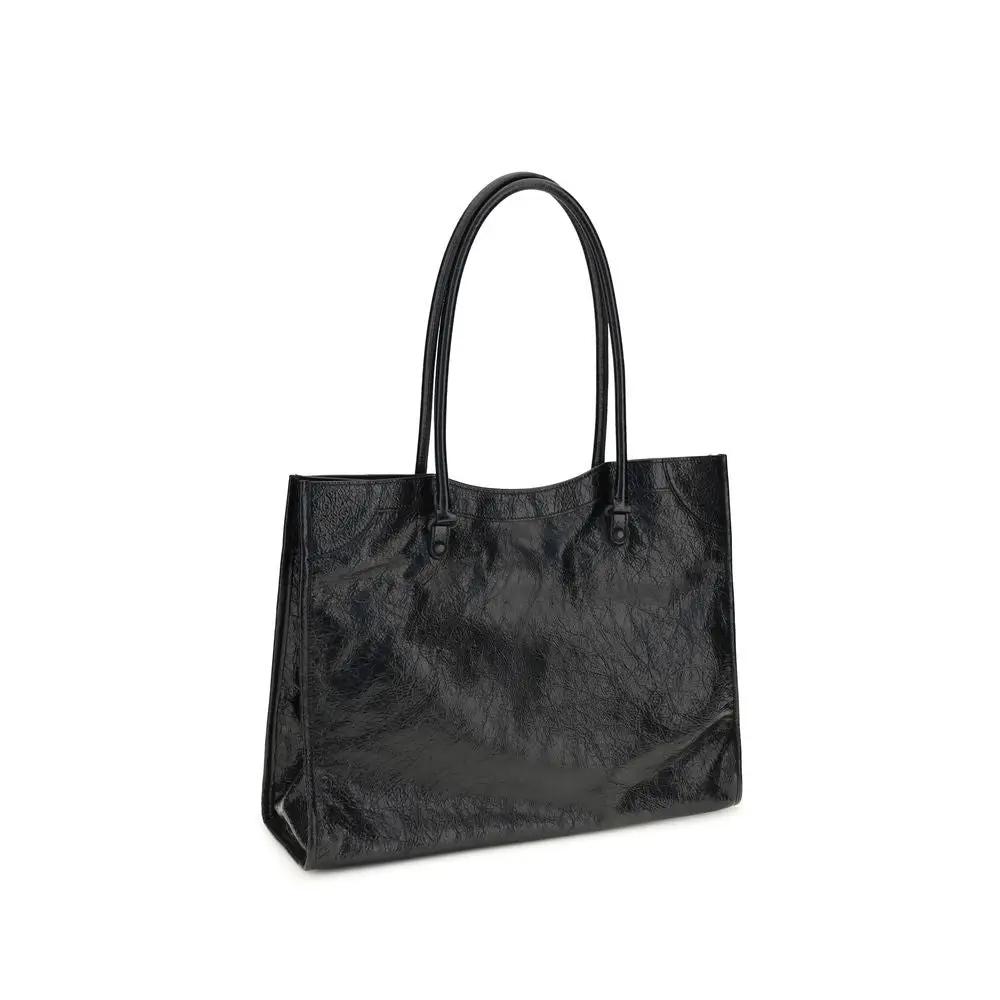 Balenciaga Black Lamb Ovis Aries Aries Shoulder Bag by Balenciaga