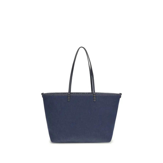 Fendi Blue Cotton Shoulder Bag by Fendi
