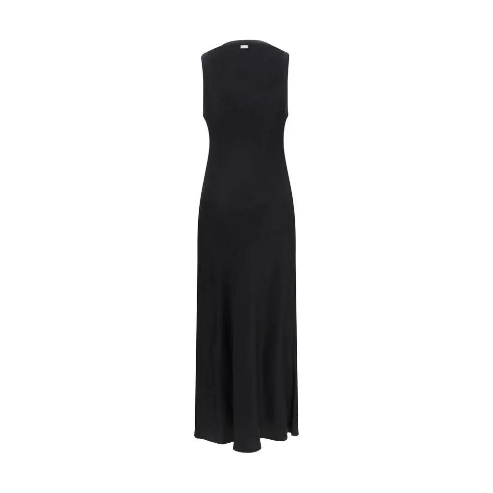 Ami Paris Black Viscose Casual Dress by Ami Paris