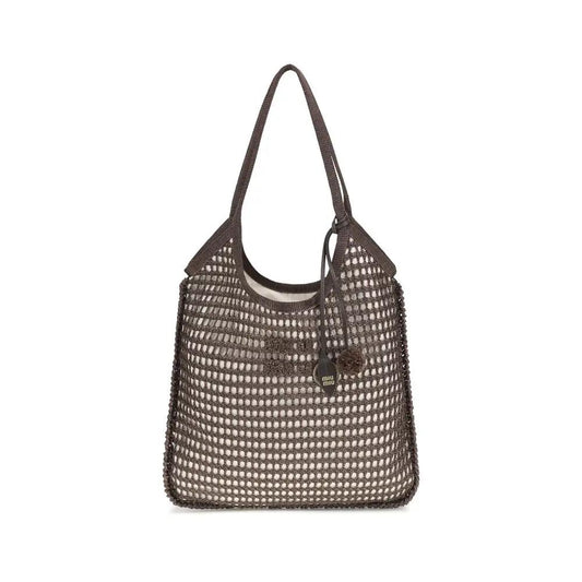 Miu Miu Brown Viscose Shoulder Bag by Miu Miu