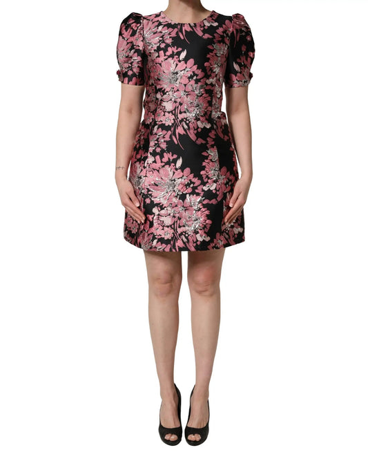 Dolce & Gabbana Multicolor Floral Brocade A-line Mini Dress by Dolce & Gabbana