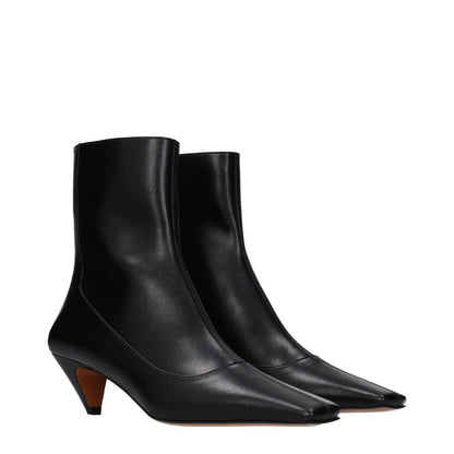 Stella McCartney Black Leather Ankle Boots by Stella McCartney