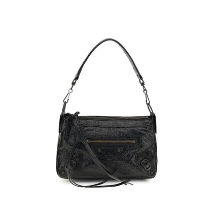 Balenciaga Black Lamb Ovis Aries Aries Shoulder Bag by Balenciaga
