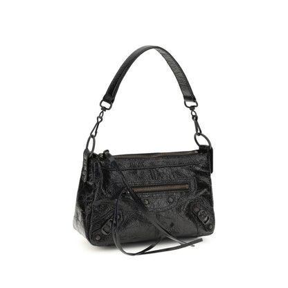 Balenciaga Black Lamb Ovis Aries Aries Shoulder Bag by Balenciaga