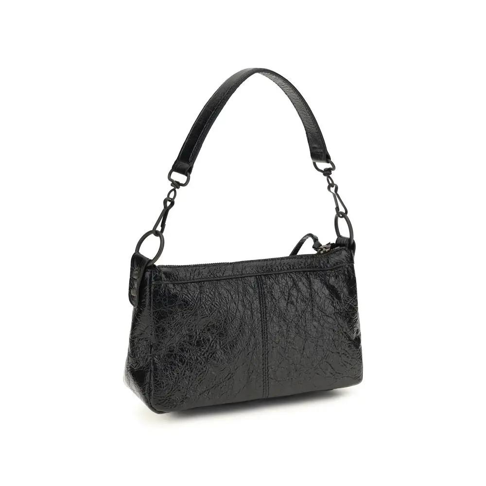Balenciaga Black Lamb Ovis Aries Aries Shoulder Bag by Balenciaga