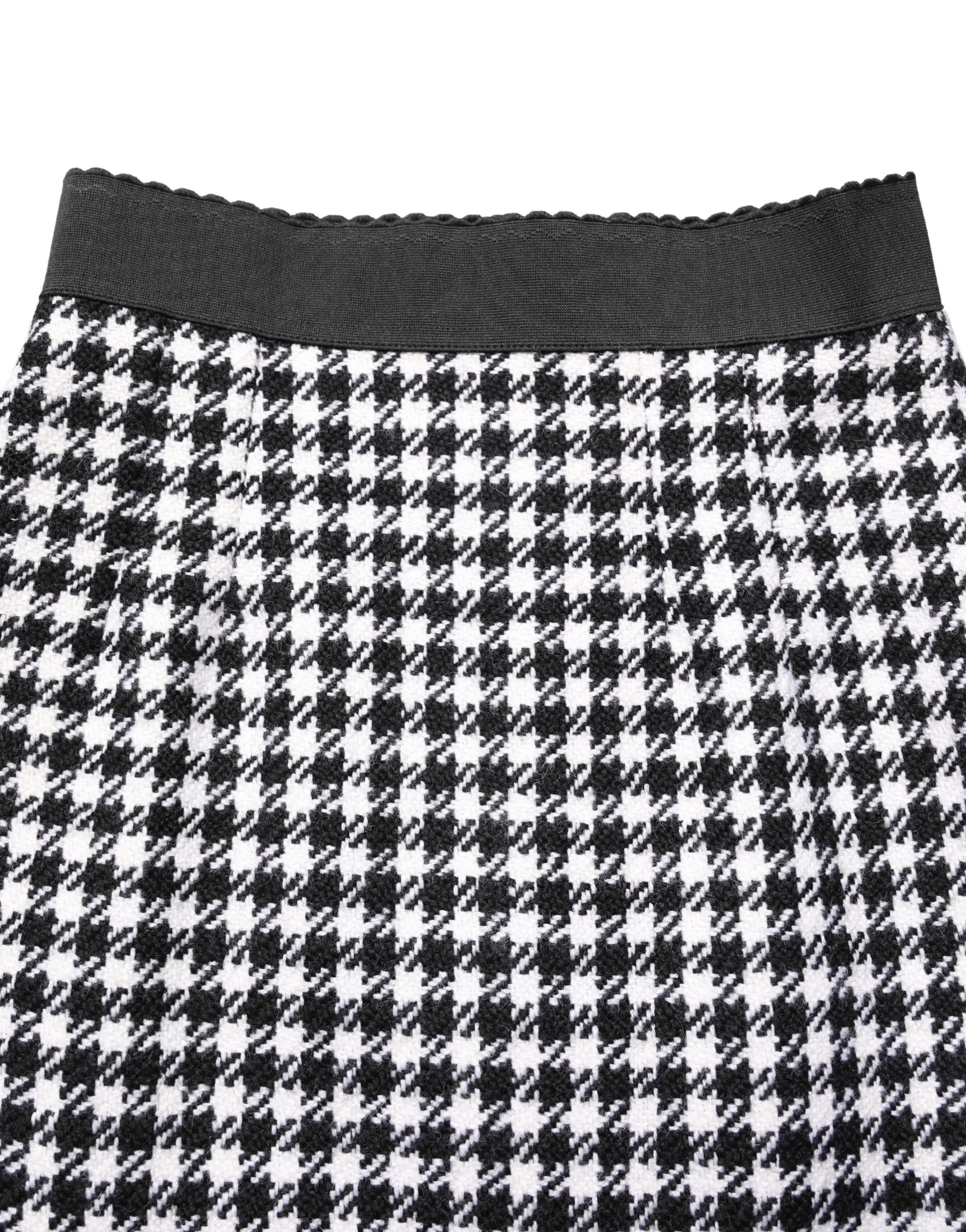 Dolce & Gabbana Black White Houndstooth HighWaist Mini Skirt by Dolce & Gabbana