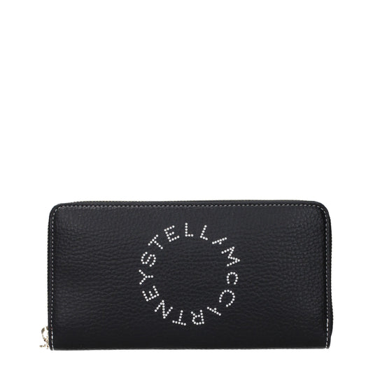 Stella McCartney – Portefeuille en Eco-Cuir Noir | Logo Frontal | Mode Responsable