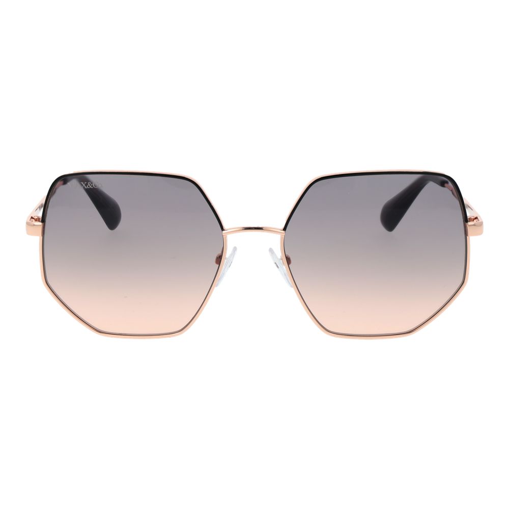 Lunettes de soleil Max & Co femme géométriques en métal or rose – MA-1066343