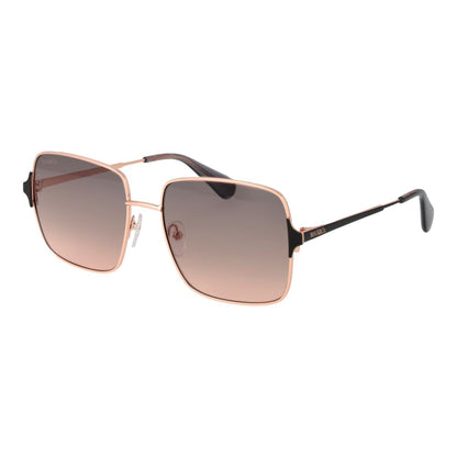 Lunettes de soleil Max & Co femme carrées en métal or rose – MA-1066345