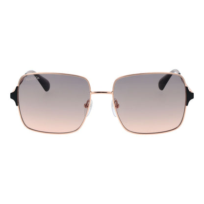 Lunettes de soleil Max & Co femme carrées en métal or rose – MA-1066345