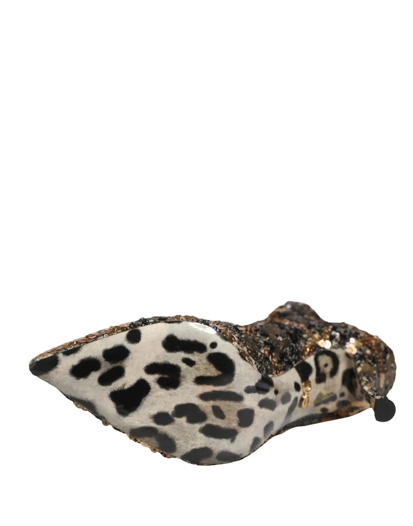 Dolce & Gabbana Gold Leopard Sequin Sock Ankle Boots Shoes by Dolce & Gabbana