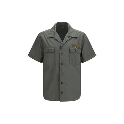 Dolce & Gabbana Gray Cotton Shortsleeve Shirt by Dolce & Gabbana