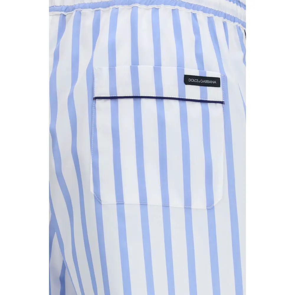 Dolce & Gabbana Blue Cotton Bermuda Shorts by Dolce & Gabbana