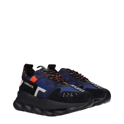 Versace Blue Fabric Athletic Sneakers by Versace