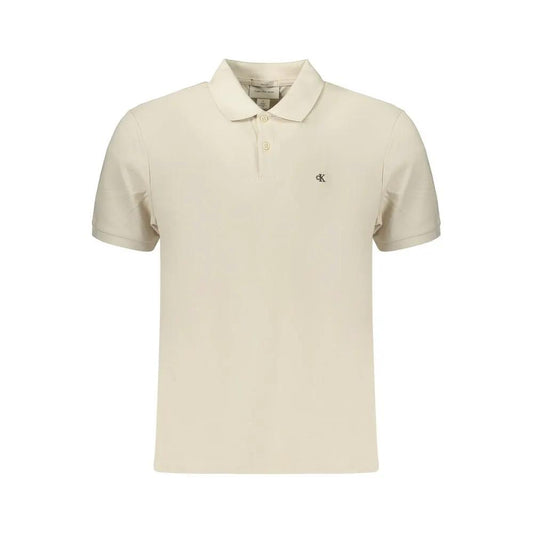 Calvin Klein Beige Cotton Mens Polo Shirt by Calvin Klein