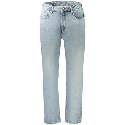 Jean Calvin Klein femme mom en coton bleu clair – CA-44918