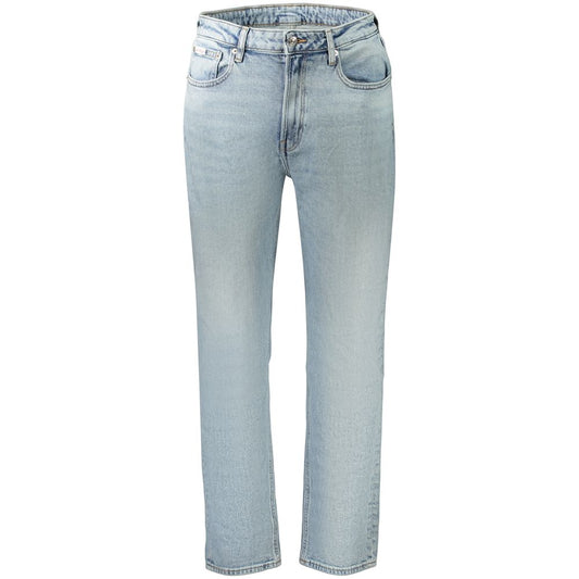 Jean Calvin Klein femme mom en coton bleu clair – CA-44918