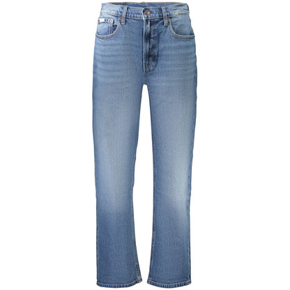 Jean Calvin Klein femme taille haute fuselé en coton bleu – CA-44919