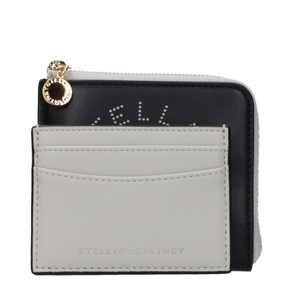 Stella McCartney – Portefeuille Compact en Eco-Cuir Noir | Logo Frontal | Végétalien