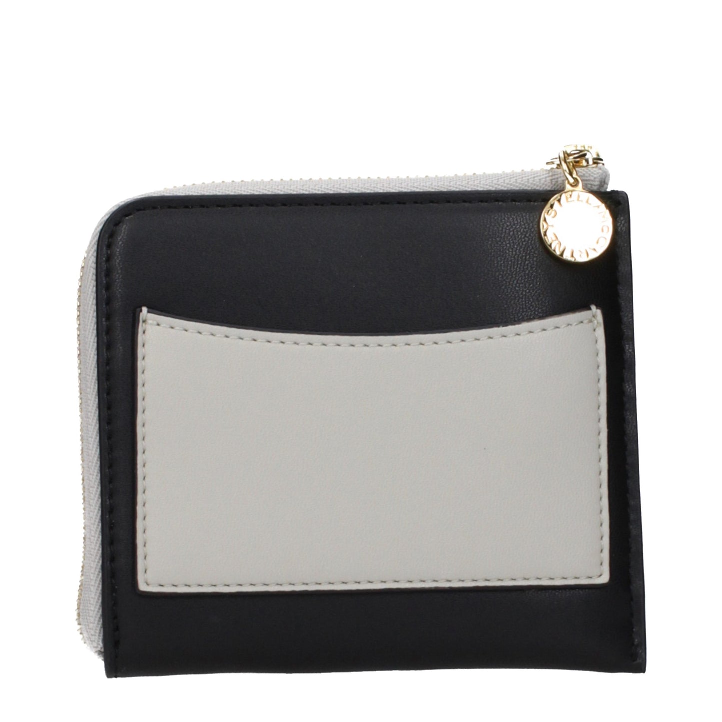 Stella McCartney – Portefeuille Compact en Eco-Cuir Noir | Logo Frontal | Végétalien
