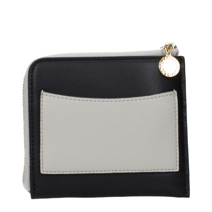 Stella McCartney – Portefeuille Compact en Eco-Cuir Noir | Logo Frontal | Végétalien