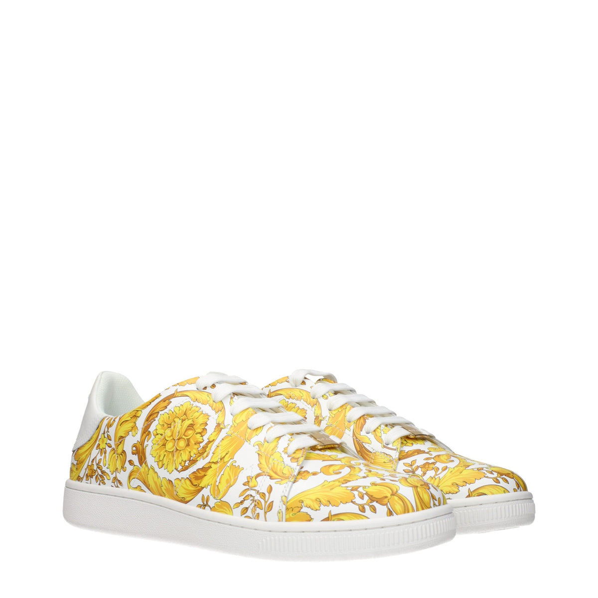 Baskets Versace homme en cuir blanc – VE-15547469791497