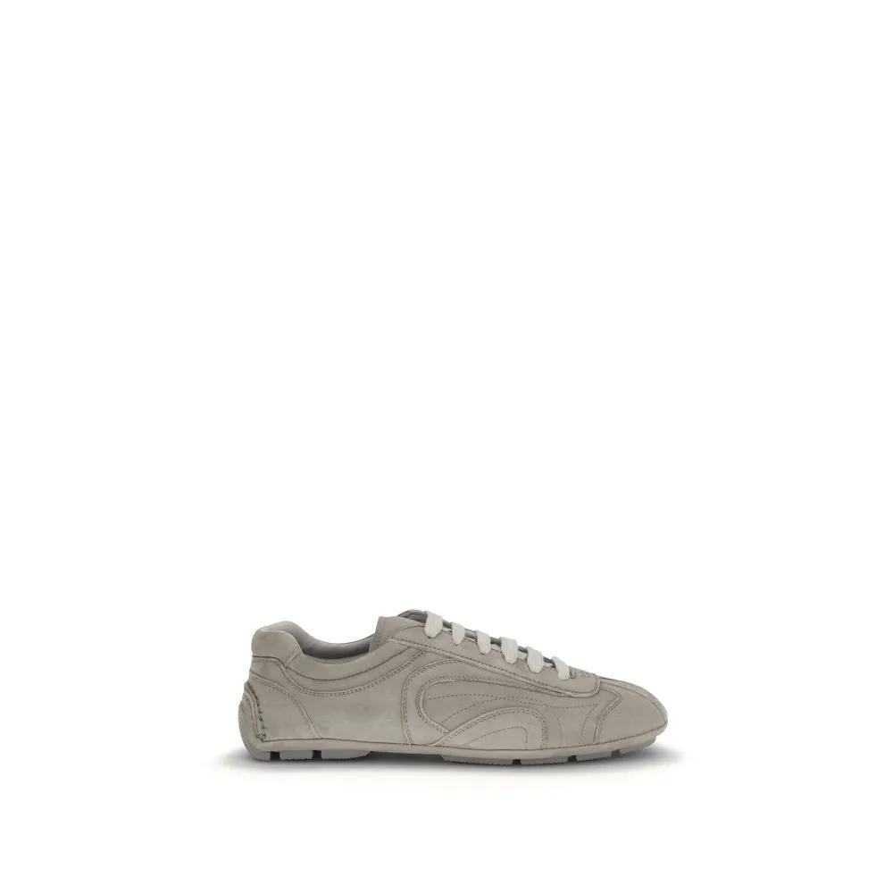 Prada Beige Calf Leather Bos Taurus Athletic Sneakers by Prada