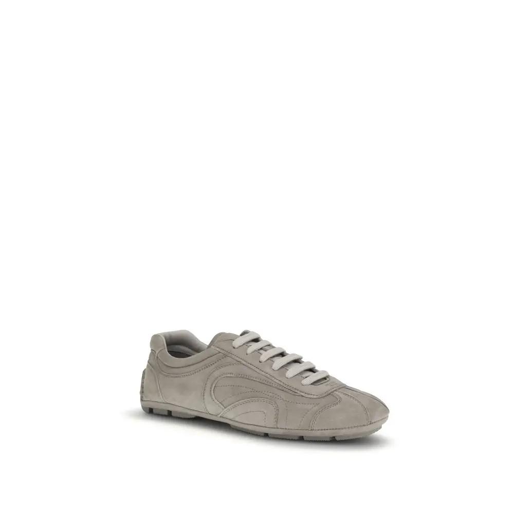 Prada Beige Calf Leather Bos Taurus Athletic Sneakers by Prada