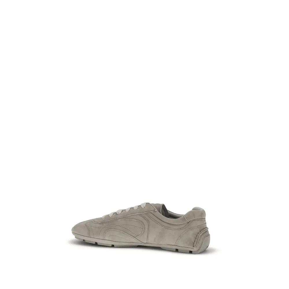 Prada Beige Calf Leather Bos Taurus Athletic Sneakers by Prada
