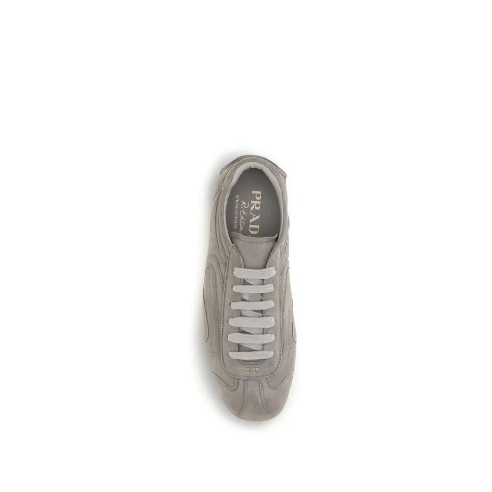 Prada Beige Calf Leather Bos Taurus Athletic Sneakers by Prada