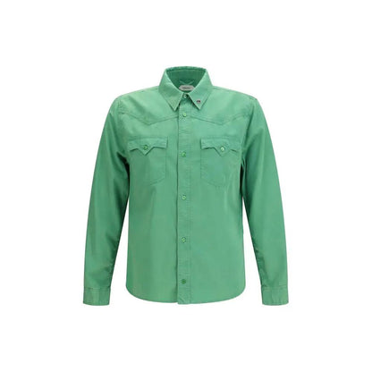 Versace Bicolor Cotton Shortsleeve Shirt by Versace