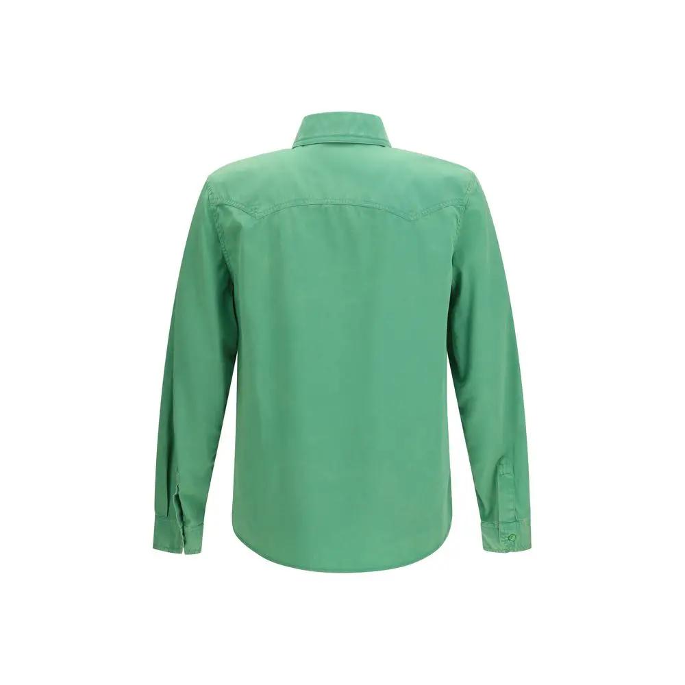 Versace Bicolor Cotton Shortsleeve Shirt by Versace