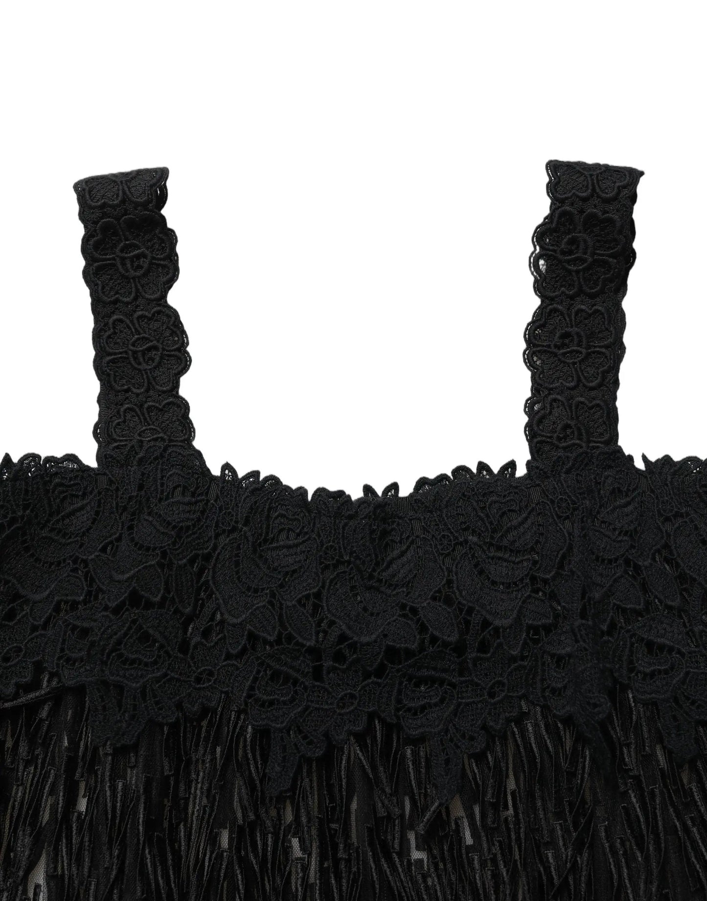 Dolce & Gabbana Black Viscose Fringed Sleeveless Mini Dress by Dolce & Gabbana