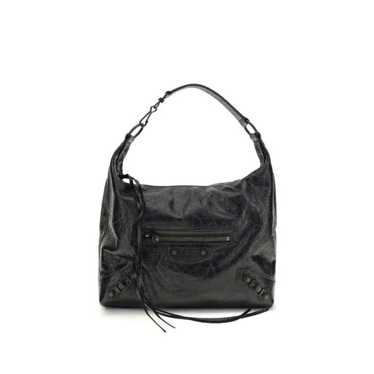 Balenciaga Black Lamb Ovis Aries Aries Shoulder Bag by Balenciaga