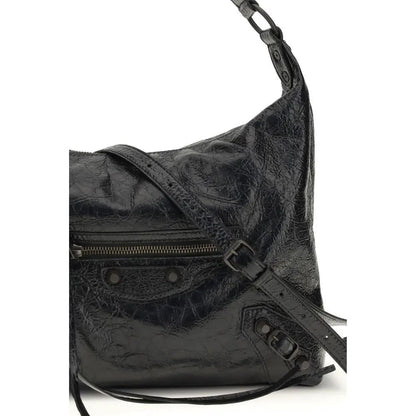 Balenciaga Black Lamb Ovis Aries Aries Shoulder Bag by Balenciaga