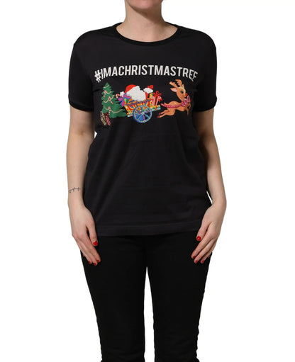 Dolce & Gabbana Black #IAMACHRISTMASTREE Print Cotton T-shirt by Dolce & Gabbana