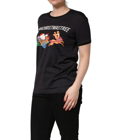 Dolce & Gabbana Black #IAMACHRISTMASTREE Print Cotton T-shirt by Dolce & Gabbana