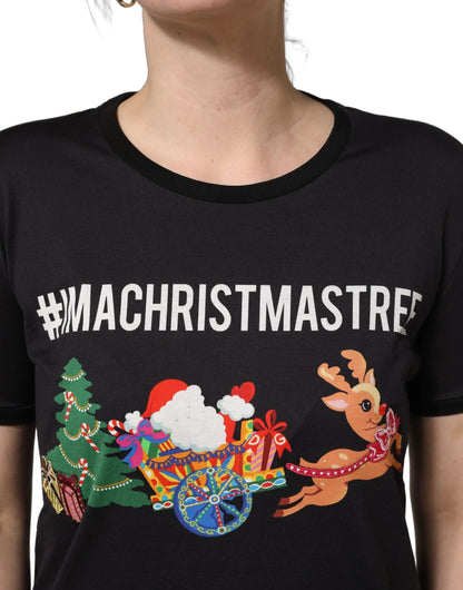 Dolce & Gabbana Black #IAMACHRISTMASTREE Print Cotton T-shirt by Dolce & Gabbana
