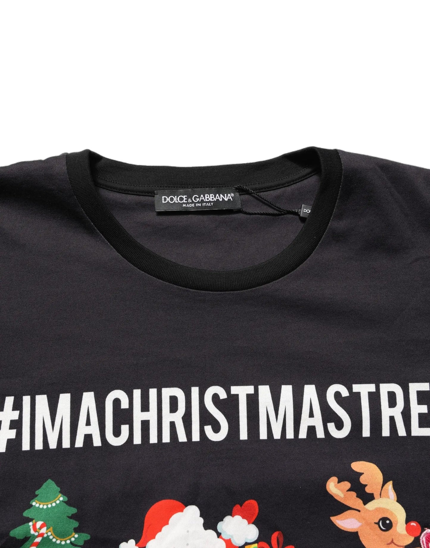 Dolce & Gabbana Black #IAMACHRISTMASTREE Print Cotton T-shirt by Dolce & Gabbana