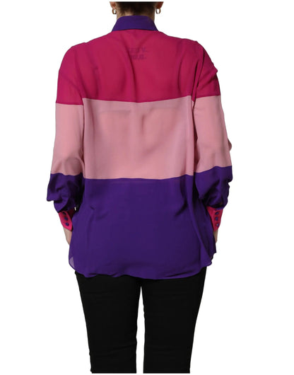 Dolce & Gabbana Multicolor Silk Patchwork Shirt Blouse Top by Dolce & Gabbana