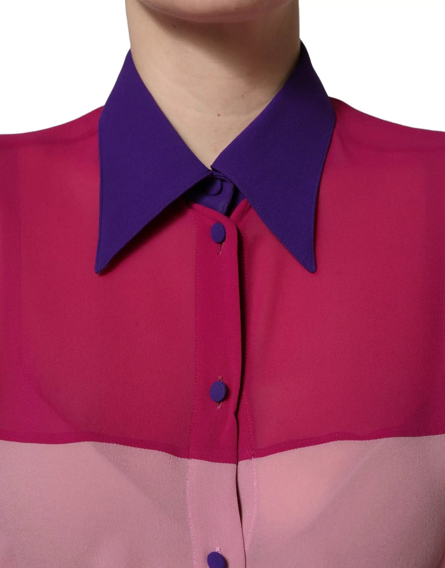 Dolce & Gabbana Multicolor Silk Patchwork Shirt Blouse Top by Dolce & Gabbana