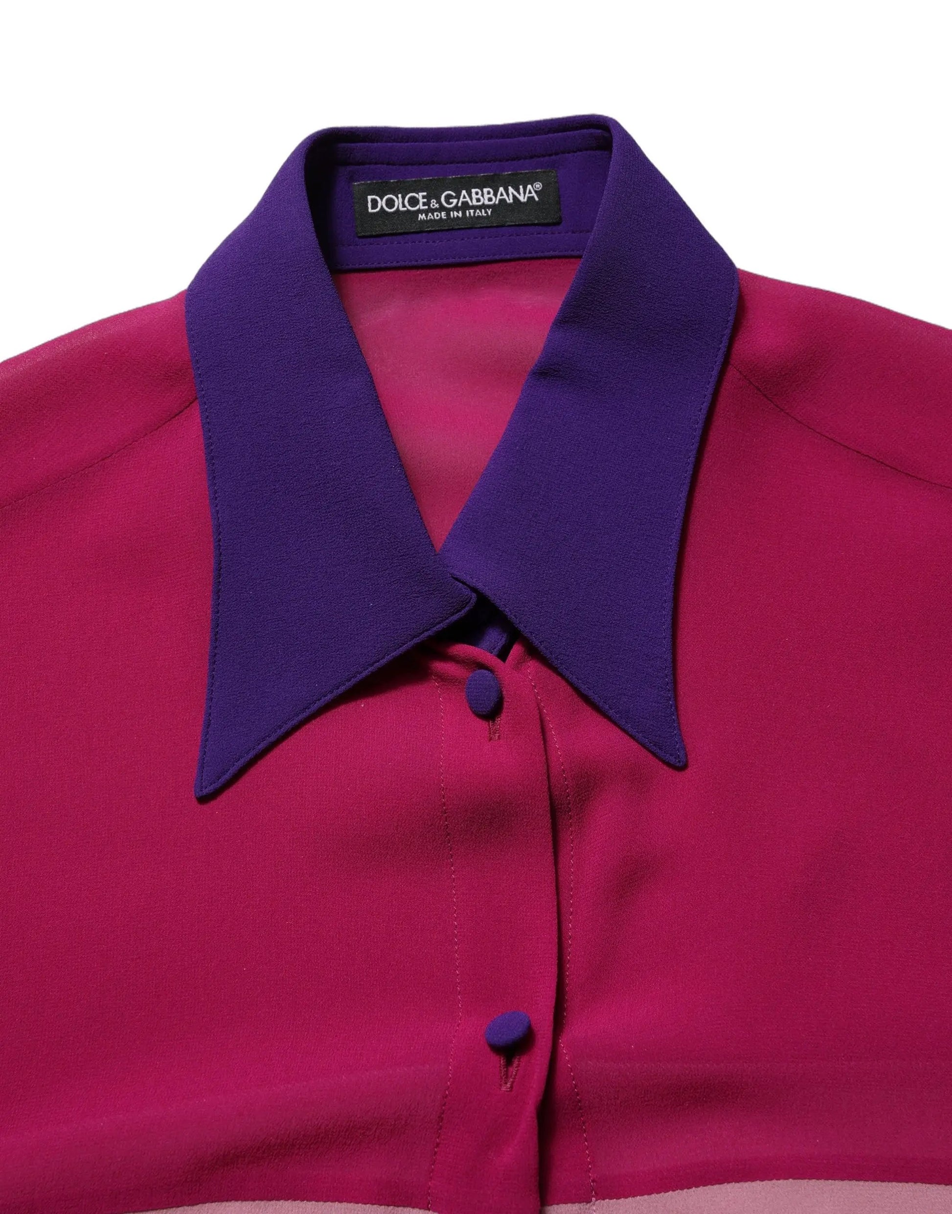 Dolce & Gabbana Multicolor Silk Patchwork Shirt Blouse Top by Dolce & Gabbana