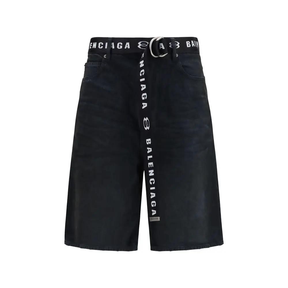 Balenciaga Black Cotton Bermuda Shorts by Balenciaga