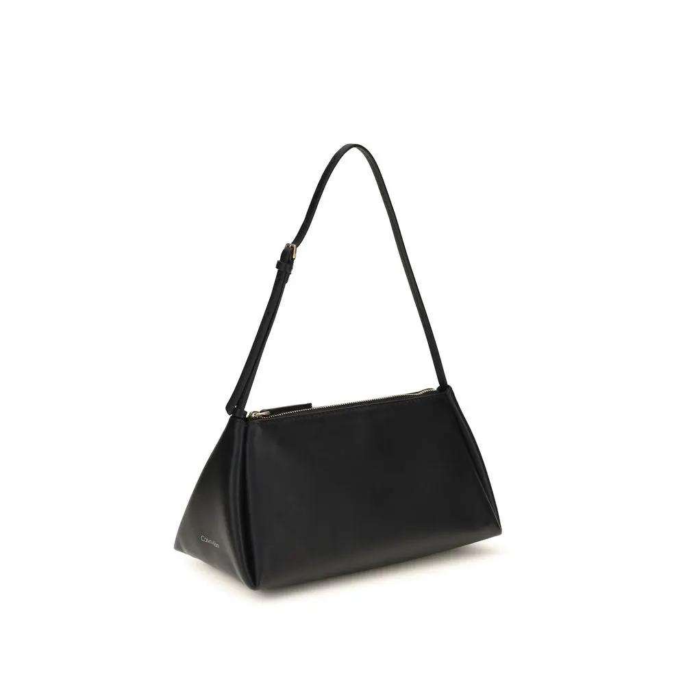 Calvin Klein Black Calf Leather Bos Taurus Shoulder Bag by Calvin Klein