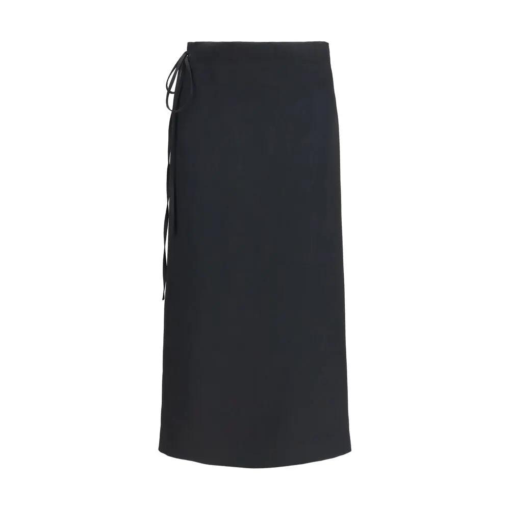 Calvin Klein Black Viscose Long Skirt by Calvin Klein
