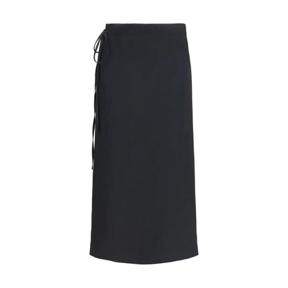 Calvin Klein Black Viscose Long Skirt by Calvin Klein