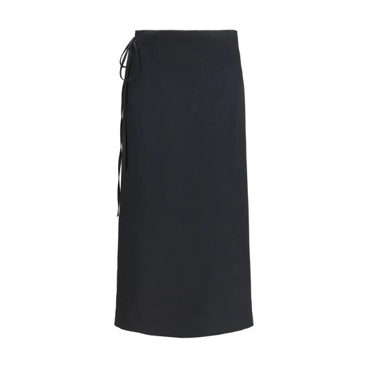 Calvin Klein Black Viscose Long Skirt by Calvin Klein