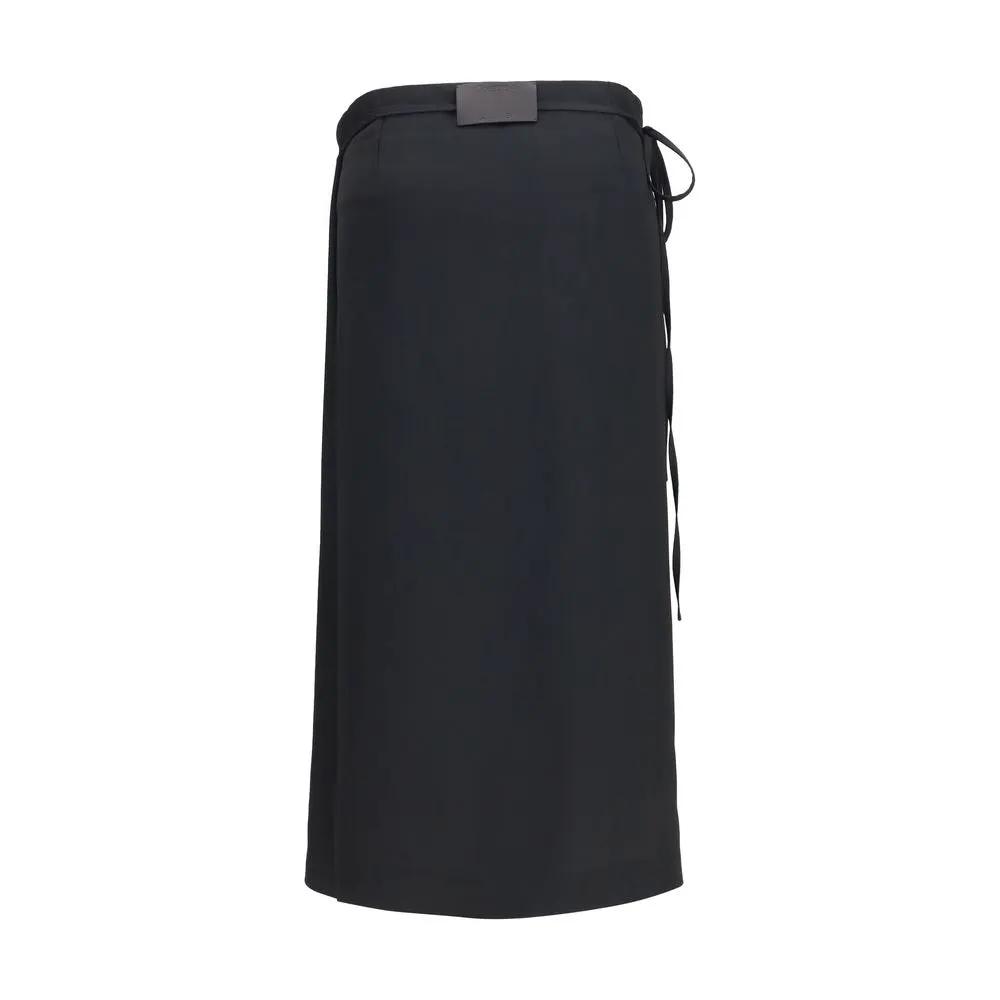 Calvin Klein Black Viscose Long Skirt by Calvin Klein